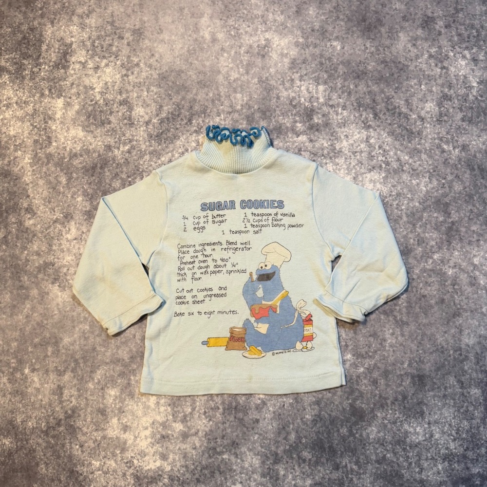 Vintage Toddletime JCPenney Cookie Monster Sugar Cookie Turtleneck Shirt Kids 3T